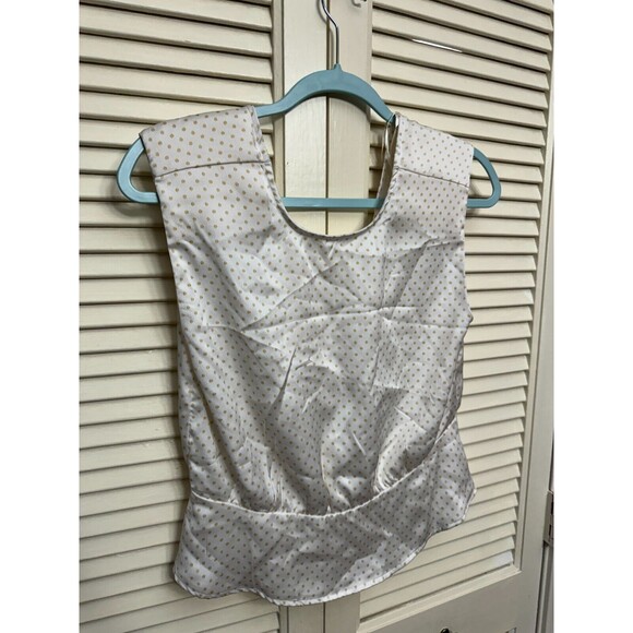 1.State Womens Bon Voyage Satin Polka Dot V-Back Blouse Top BHFO 3536 SIZE M - Picture 2 of 7